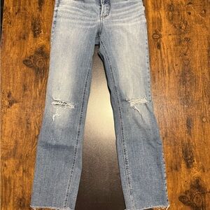 Silver Jeans Light Blue Distressed Cropped Jeans